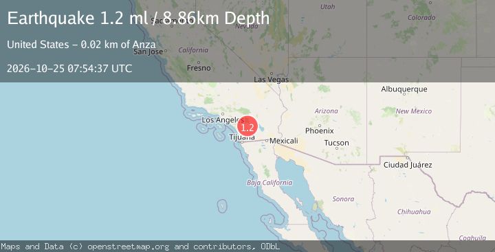 Map of 15 km S of Anza, CA