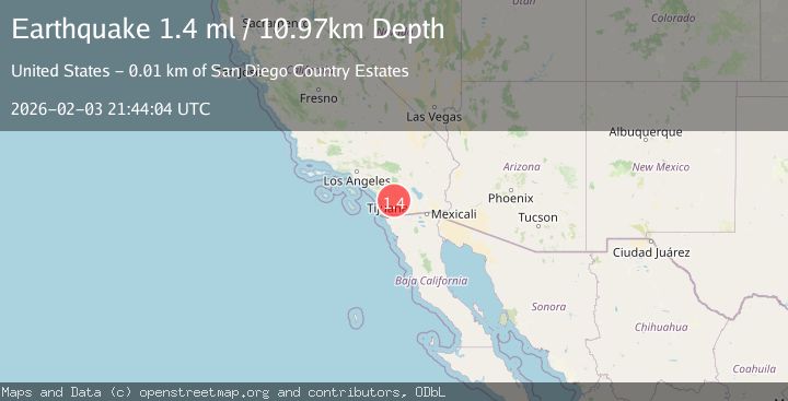 Map of 9 km NE of San Diego Country Estates, CA
