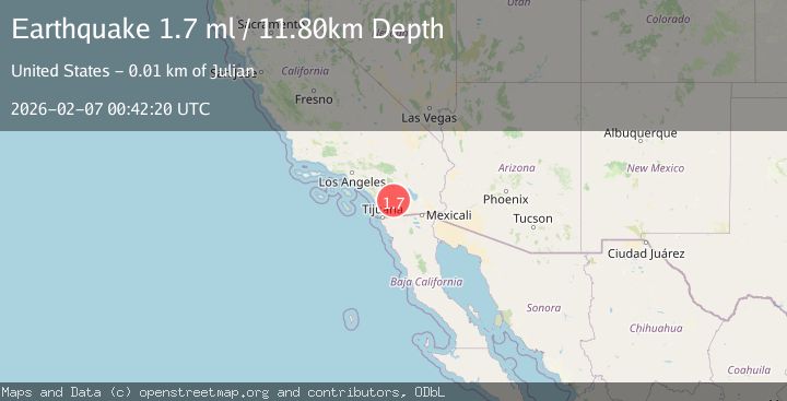 Map of 8 km NE of Julian, CA