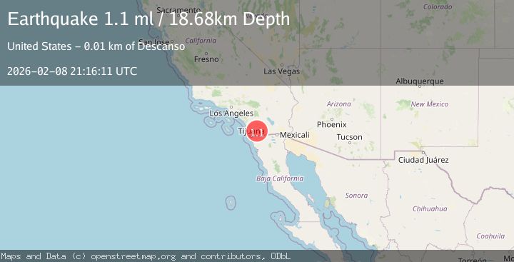 Map of 19 km NNW of Borrego Springs, CA