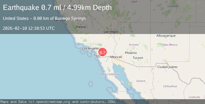 Map of 4 km WNW of Borrego Springs, CA