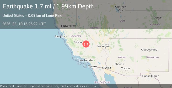Map of 21 km WSW of Olancha, CA