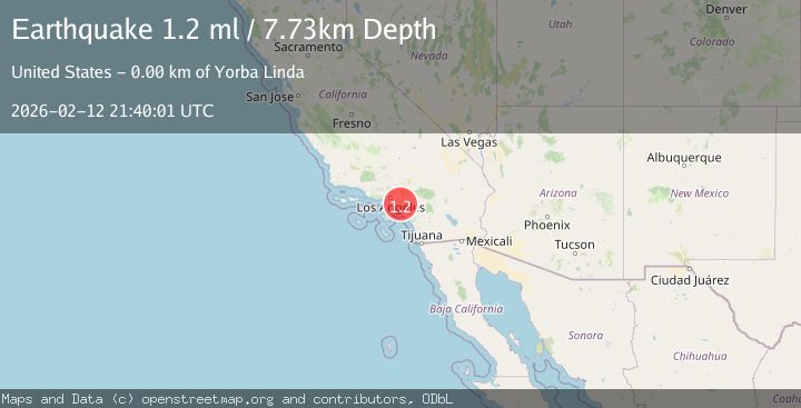 Map of 3 km SW of Yorba Linda, CA