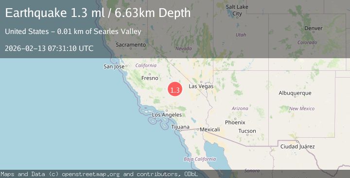 Map of 13 km SSW of Searles Valley, CA