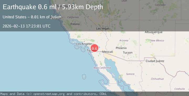 Map of 11 km NE of Julian, CA