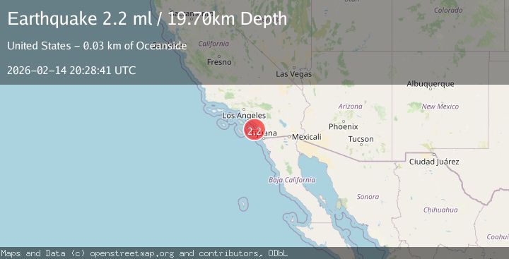 Map of 26 km SW of Carlsbad, CA