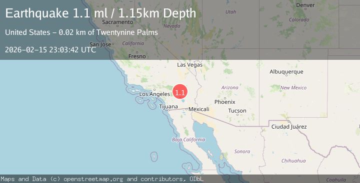 Map of 23 km SSE of Twentynine Palms, CA