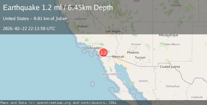 Map of 9 km NE of Julian, CA