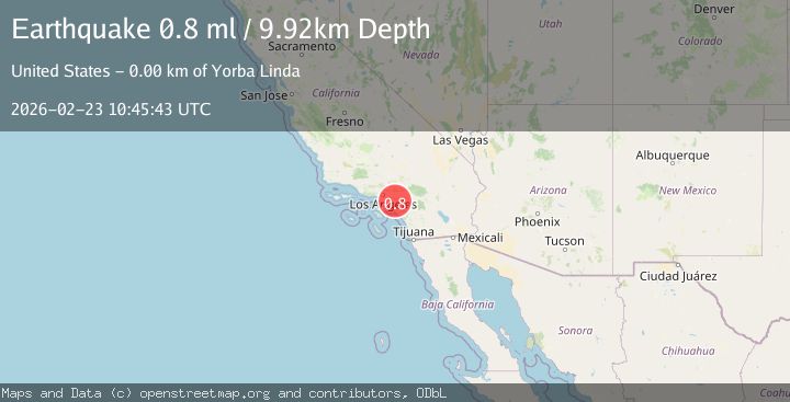Map of 5 km ESE of Yorba Linda, CA