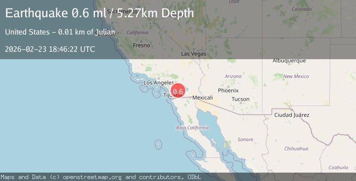 Map of 10 km NE of Julian, CA