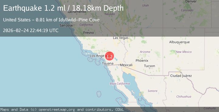 Map of 6 km SSW of Idyllwild, CA