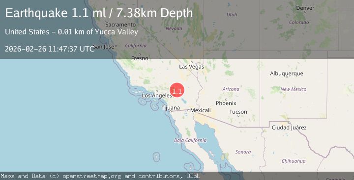 Map of 5 km NNW of Yucca Valley, CA