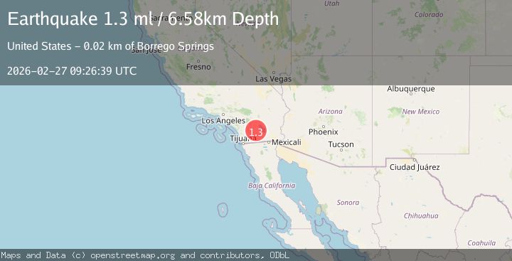 Map of 11 km NNW of Ocotillo Wells, CA