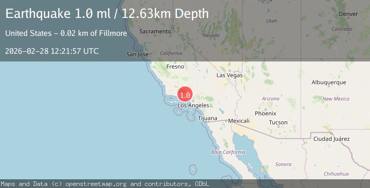 Map of 16 km N of Fillmore, CA