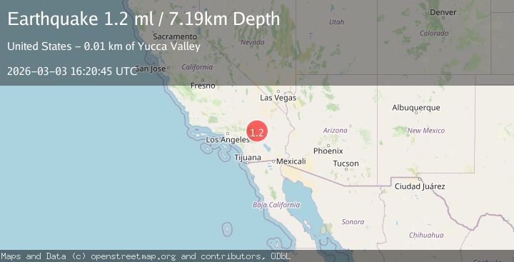 Map of 8 km NNW of Yucca Valley, CA
