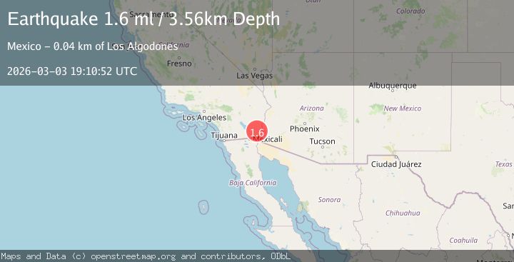 Map of 45 km NNW of Los Algodones, B.C., MX