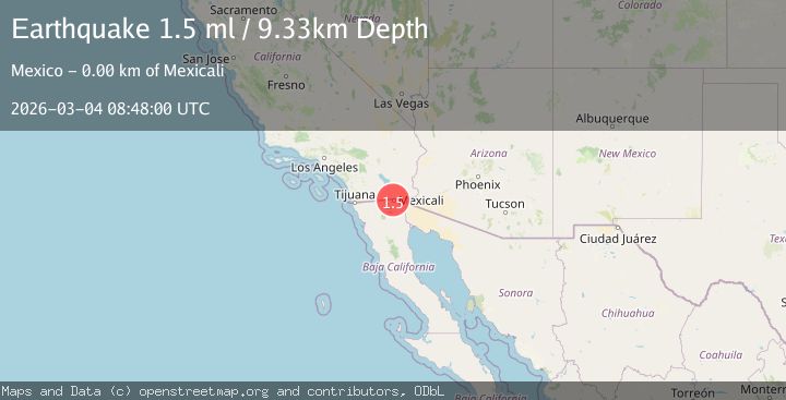 Map of 2 km SSW of Mexicali, B.C., MX