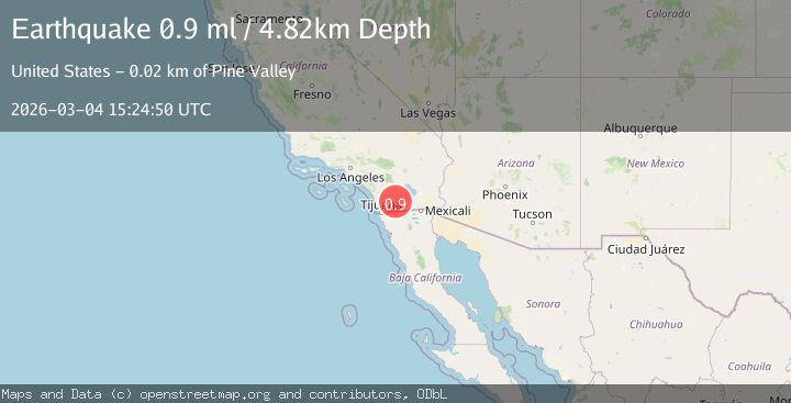Map of 17 km NE of Pine Valley, CA