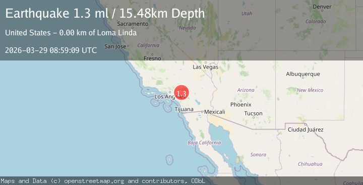 Map of 3 km ESE of Loma Linda, CA
