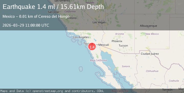Map of 27 km SSE of Campo, CA