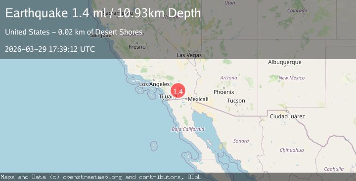 Map of 14 km N of Ocotillo Wells, CA