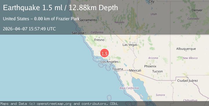 Map of 3 km WNW of Frazier Park, CA