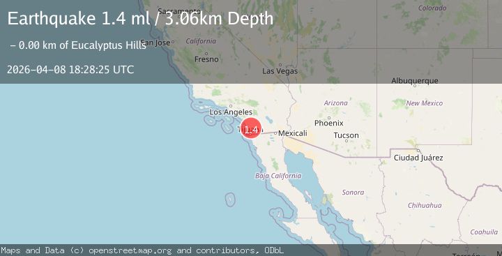 Map of 5 km NNW of Lakeside, CA