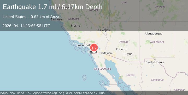 Map of 14 km N of Warner Springs, CA