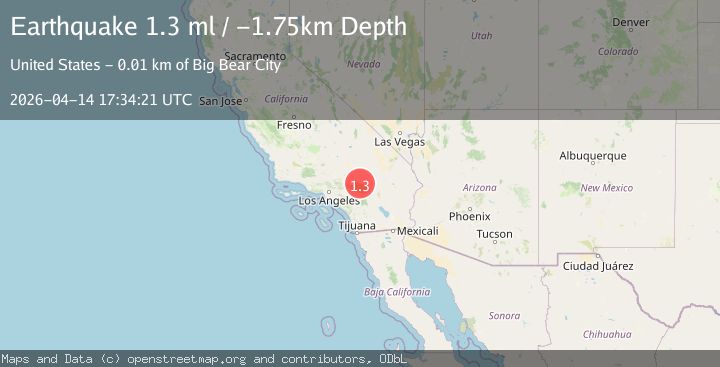 Map of 10 km NNW of Big Bear City, CA