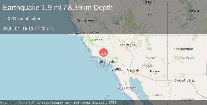 Map of 8 km NNE of Lebec, CA