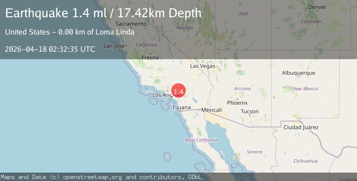 Map of 2 km WNW of Loma Linda, CA