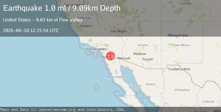 Map of 27 km ENE of Pine Valley, CA