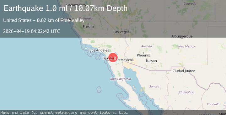 Map of 24 km ENE of Pine Valley, CA