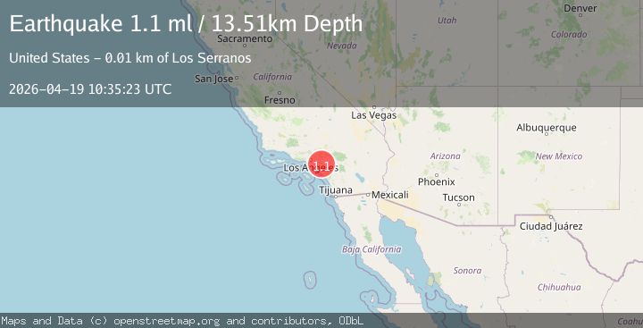 Map of 12 km E of Yorba Linda, CA