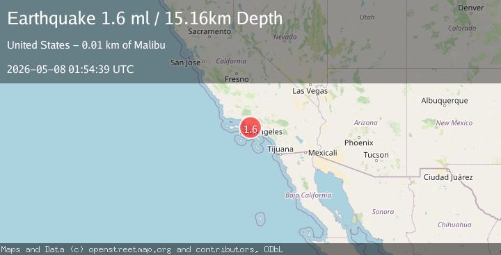 Map of 10 km WSW of Malibu, CA