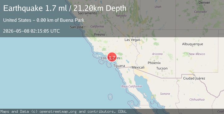 Map of 2 km SW of Buena Park, CA