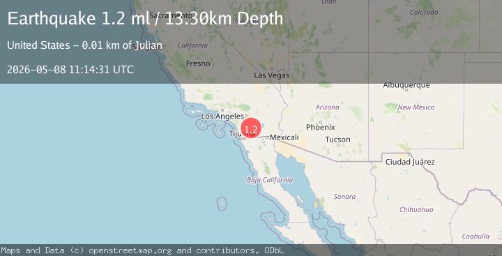 Map of 15 km ENE of Julian, CA