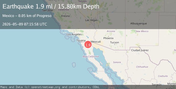 Map of 47 km SSW of Progreso, B.C., MX