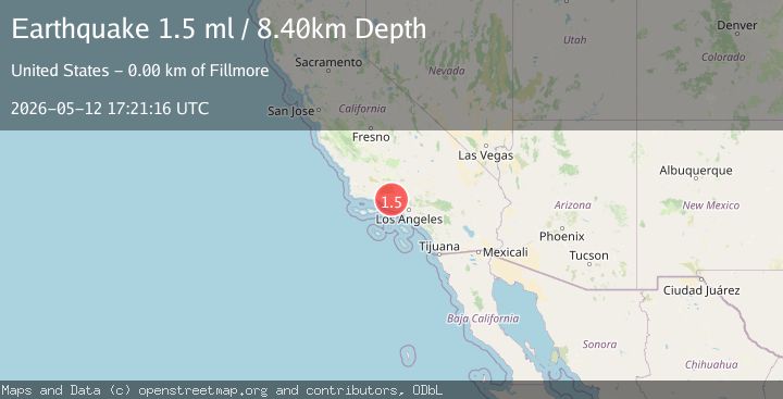 Map of 1 km NNW of Fillmore, CA