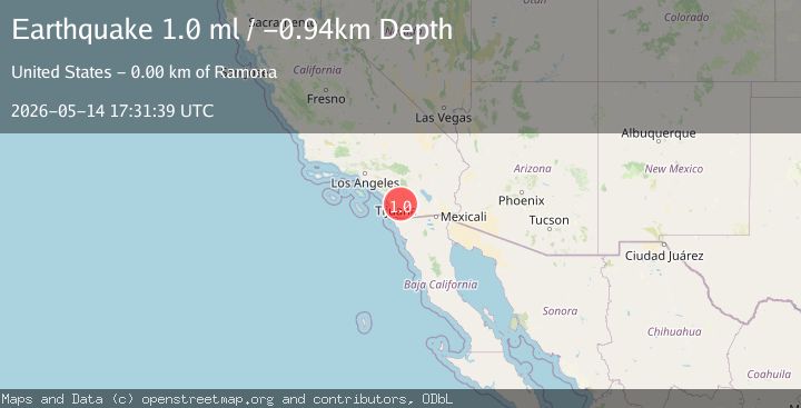 Map of 2 km SE of Ramona, CA