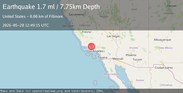 Map of 1 km NNE of Fillmore, CA