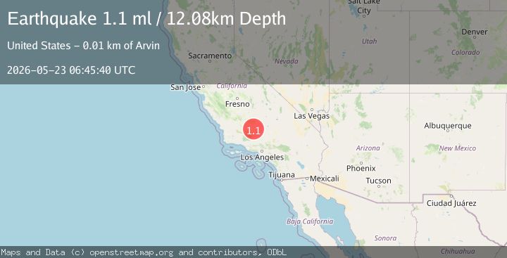 Map of 6 km E of Arvin, CA