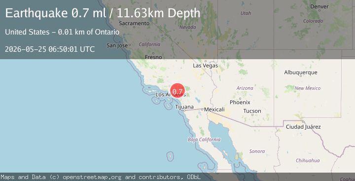 Map of 3 km SE of Ontario, CA