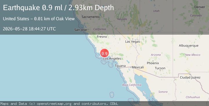 Map of 13 km W of Ojai, CA
