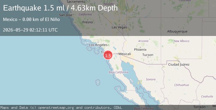 Map of 15 km WSW of Tecate, B.C., MX