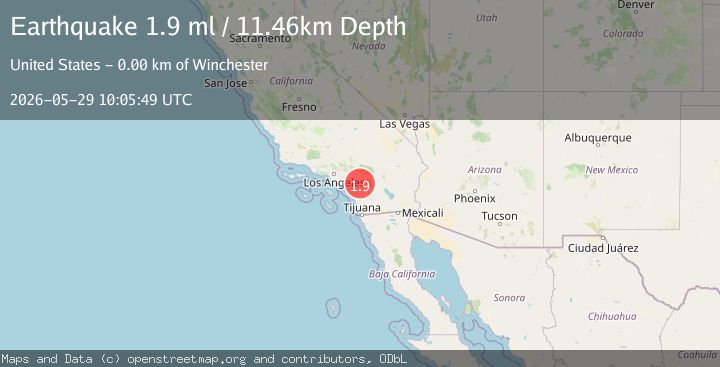Map of 1 km E of Winchester, CA
