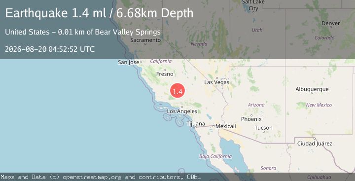 Map of 21 km ENE of Arvin, CA