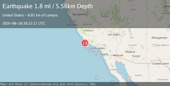 Map of 11 km SSW of Lompoc, CA