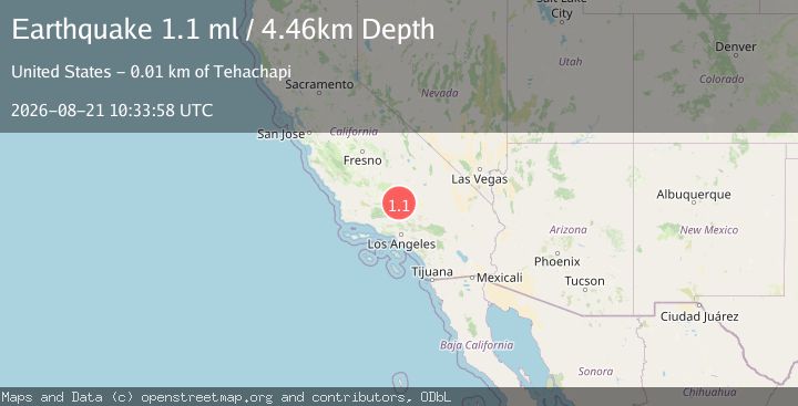Map of 12 km ESE of Tehachapi, CA