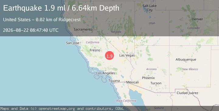 Map of 23 km N of Ridgecrest, CA